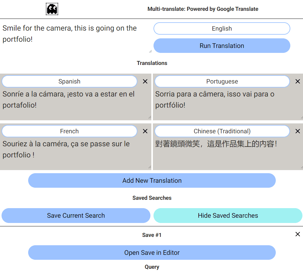 Screenshot of Multi-translate App