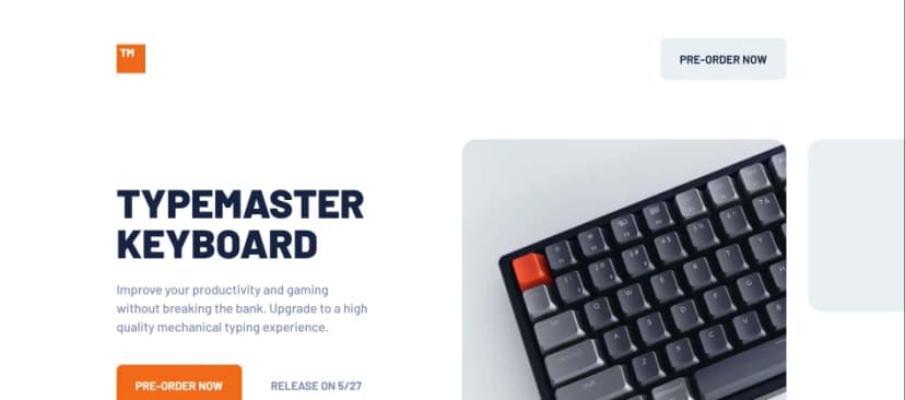 Screenshot of Typemaster Landing Page Project